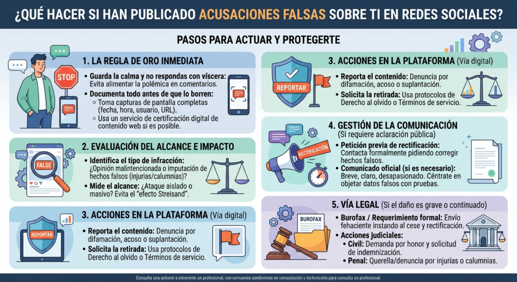 ¿Qué hacer si han publicado acusaciones falsas sobre ti en redes sociales?